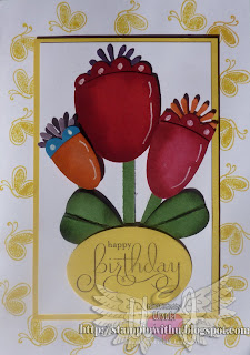 Retro Tulips with Oval Punches