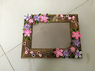 My first Quilling Art - Paper Quilling Flowers Photo Frame & Wedding Gift Envelopes