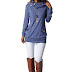 levaca Womens Long Sleeve Button Cowl Neck Casual Slim Tunic Tops with Pockets