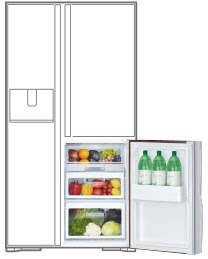 tủ lạnh 3 cánh side by side inverter hitachi chính hãng giá rẻ hiện đại R-FM800GPGV2 GBK 600 lít