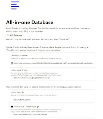 All-in-One Database Notion Template Free