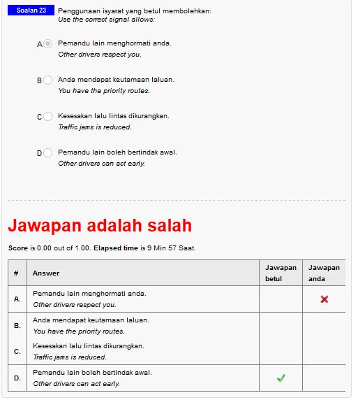 Ujian JPJ KPP01 Online Theory Test (Tips Lulus Ujian Lesen 