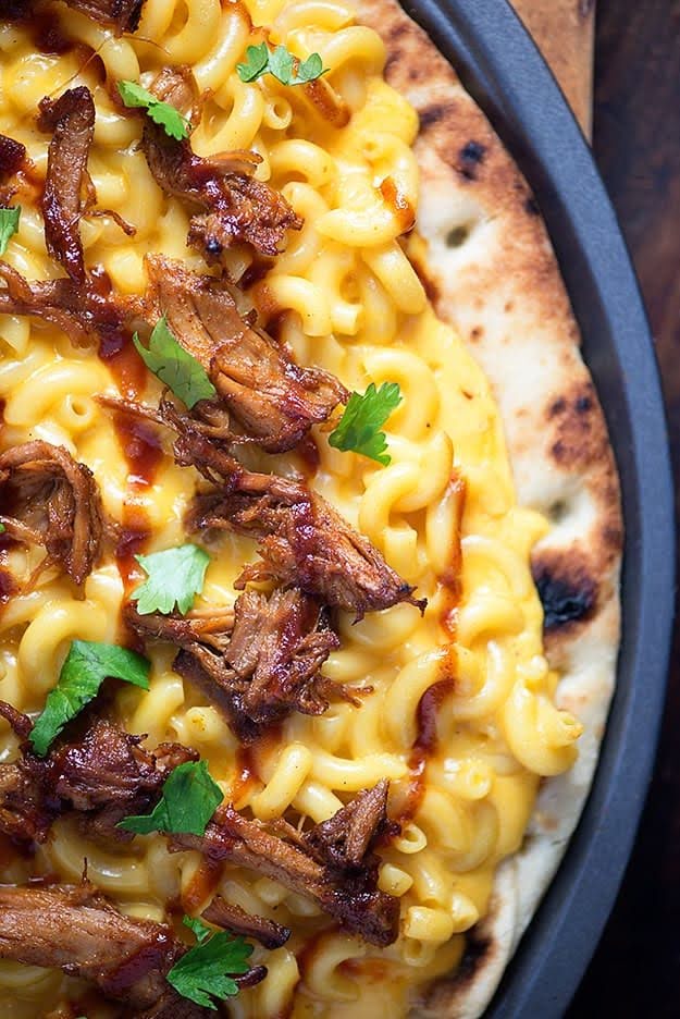 Pulled Pork Mac and Cheese Pizza | Photo Courtesy of Buns In My Oven