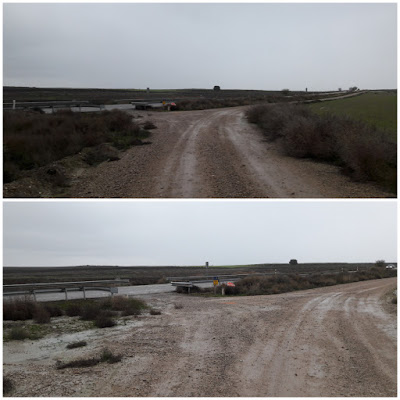 Bujaraloz a Venta de Santa Lucia, Camí de Sant Jaume de Compostela, camí de la Cañada Real i pas de la carretera N-II al terme de Bujaraloz