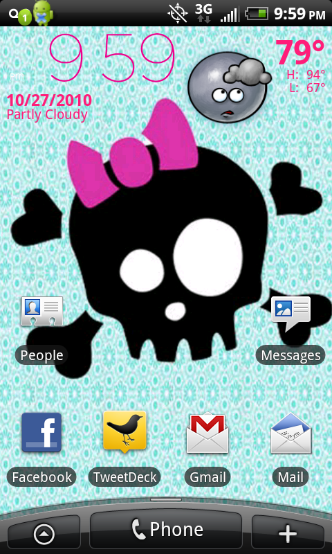 wallpaper for htc evo. Girly Skull Wallpaper -Htc Evo