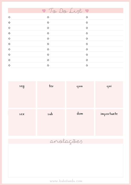 Planner gratuito para imprimir