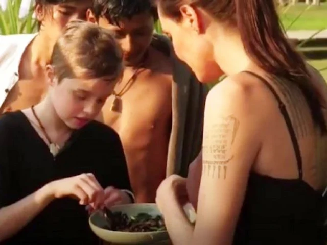 Angelina Jolie teaches her children to eat scorpions and tarantulas