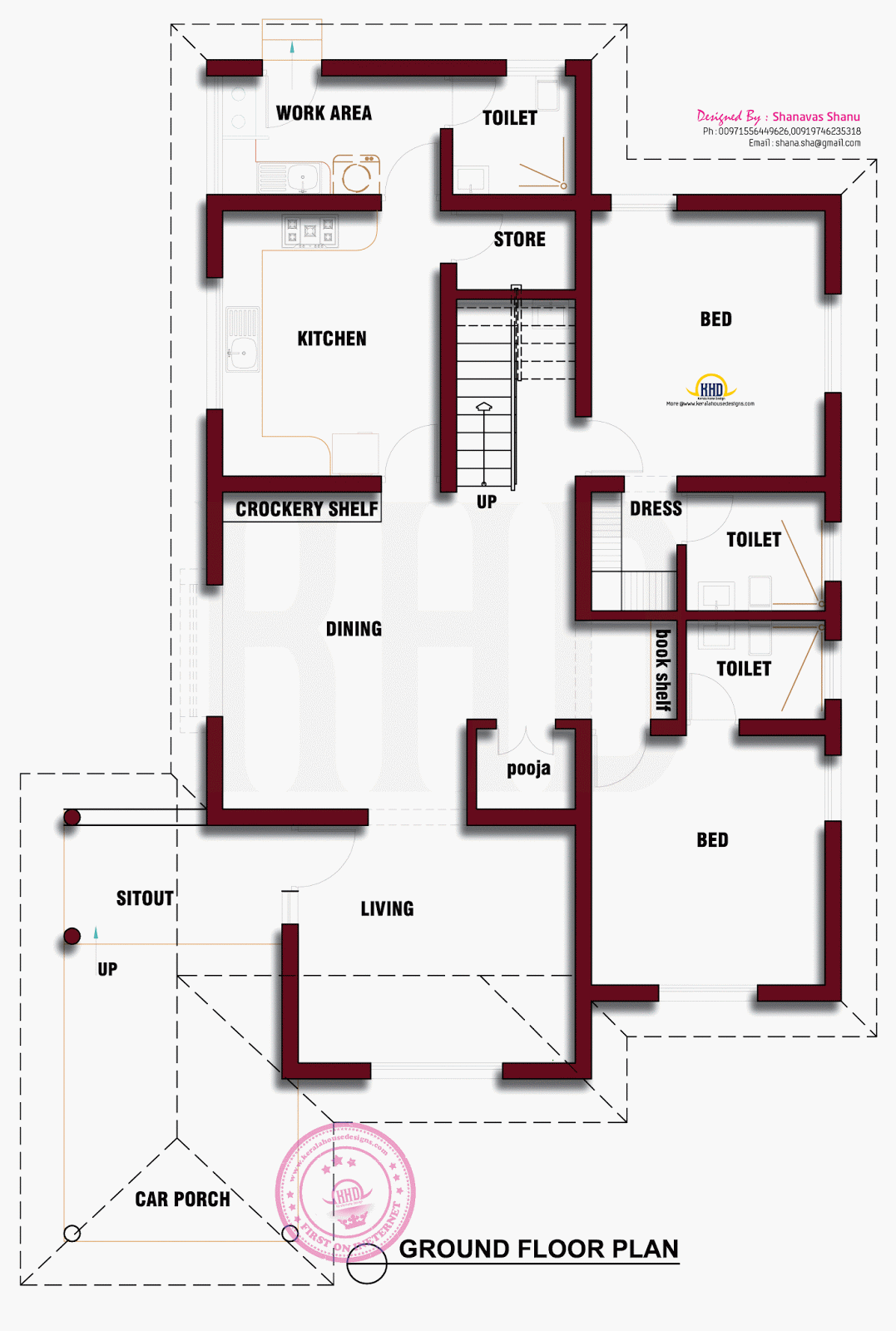 Beautiful Kerala house  photo with floor  plan  Kerala home  