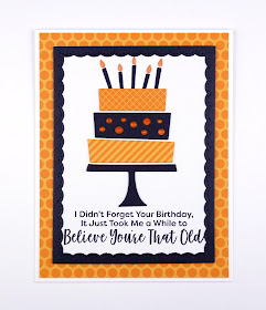 Handcrafted birthday cake card with sassy greeting (using Birthday cake die-namics and Sassy Pants birthday greetings from MFT)