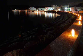 bay, candlelight, festival, night, Ogimi, Okinawa, seawall