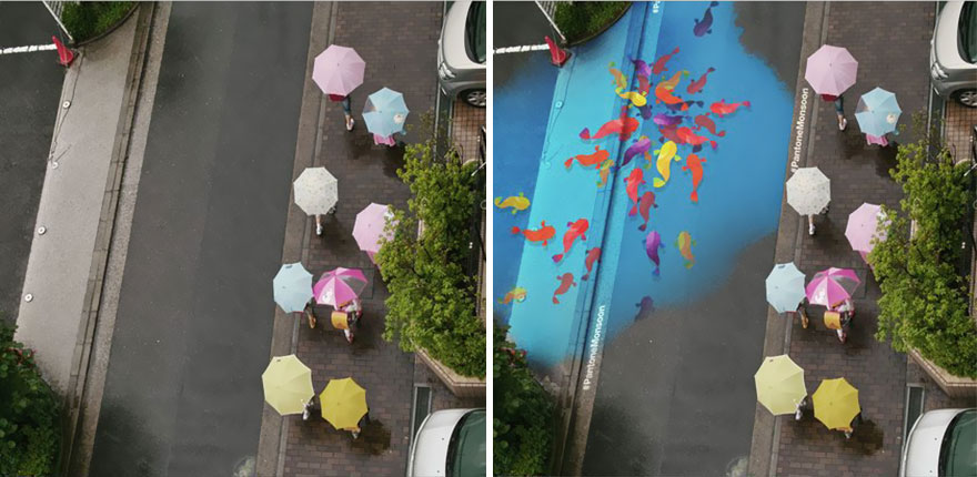 When It Rains In Seoul These Beautiful Murals Appear On The Roads