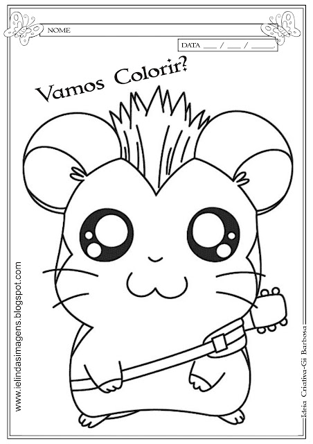 Desenho Hamtaro pra Colorir