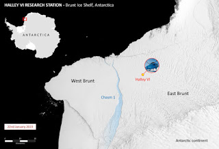 En Antarctique, une puissante marée a provoqué le détachement d’un bloc de glace de 1 550 kilomètre carré, soit l’équivalent de 15 fois la superficie de Paris Vast-iceberg-breaks-of