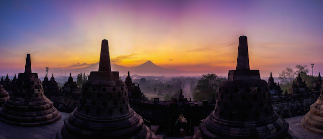 Yogyakarta and Borobudur sunset