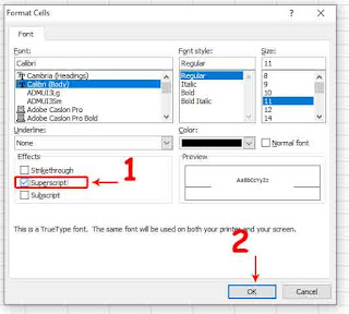 Cara Menulis Pangkat Di Excel