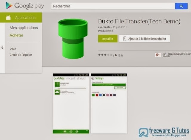 Dukto File Transfer(Tech Demo) : une application Android pour l'échange facilité de fichiers PC-Android