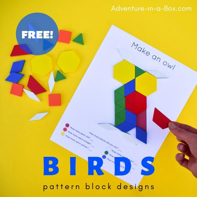 Free bird pattern blocks printable pack