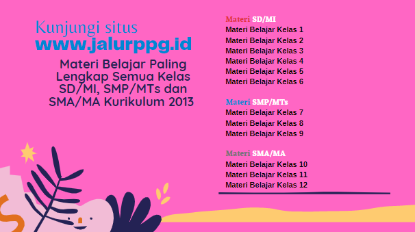 Materi Belajar Paling Lengkap Semua Kelas SD-MI, SMP-MTs dan SMA-MA Kurikulum 2013 - www.jalurppg.id