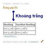 Kẻ bảng và khắc phục lỗi khi chèn bản cho Blog