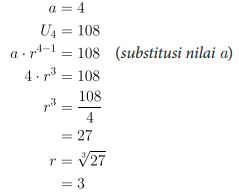 Gambar 6 Penyelesaian Soal Contoh Barisan geometri