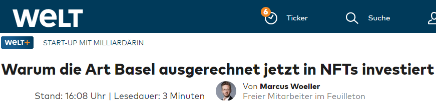 Warum die Art Basel ausgerechnet jetzt in NFTs investiert