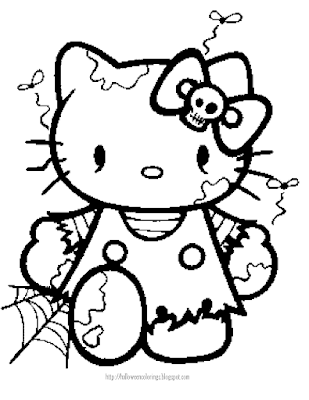 Hello Kitty Halloween Coloring Pages 1