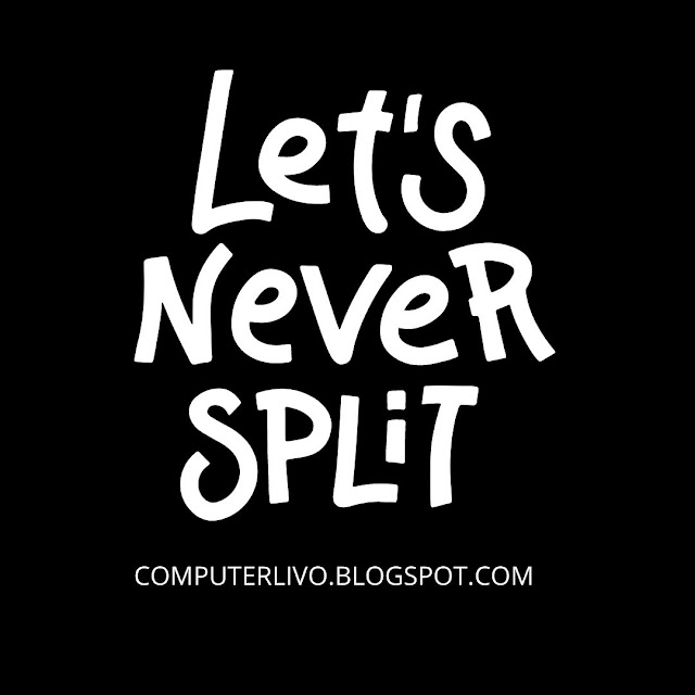 LETS NEVER SPILIT