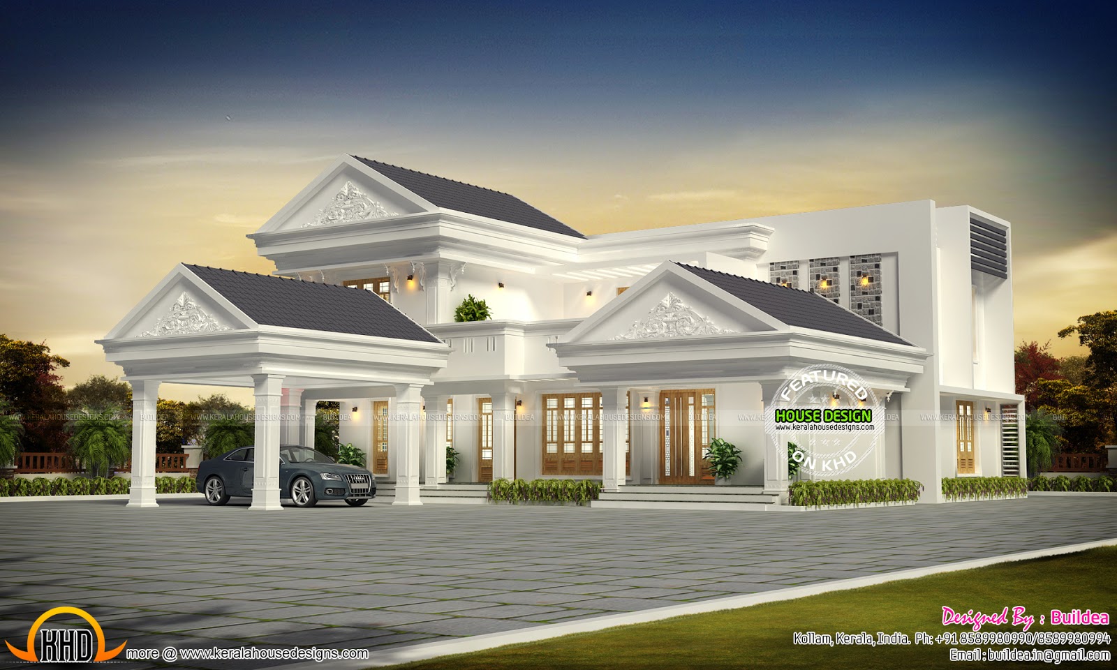 Modern Kerala home design in 3000 sq ft Kerala home 