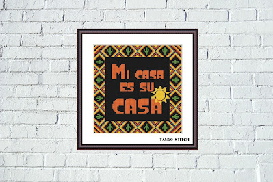 Mi casa es su casa cross stitch ornament pattern