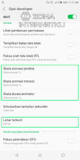 Optimasi Tampilan Layar Dan Grafis Di Opsi Developer