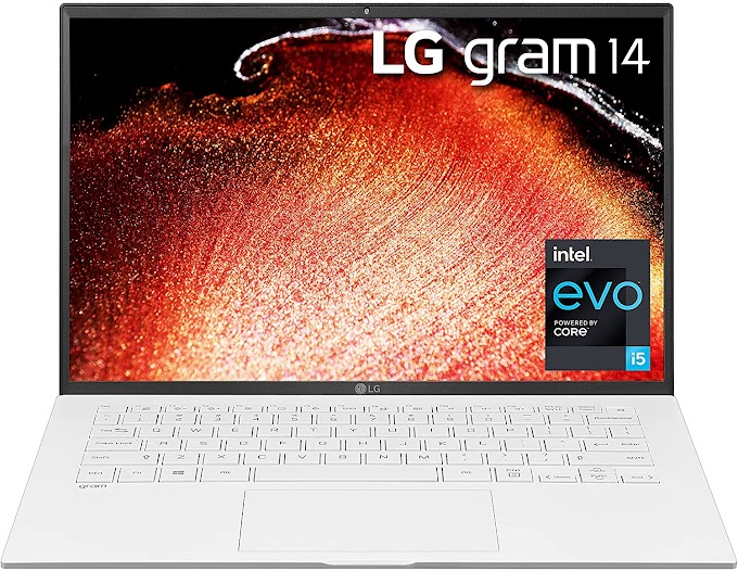  LG Gram 14Z90P - 14" WUXGA (1920x1200) Ultra-Lightweight Laptop, Intel evo with 11th gen Core i5 1135G7 CPU , 8GB RAM, 256GB SSD, Alexa Built-in, 25.5 Hours Battery, Thunderbolt 4, White - 2021 