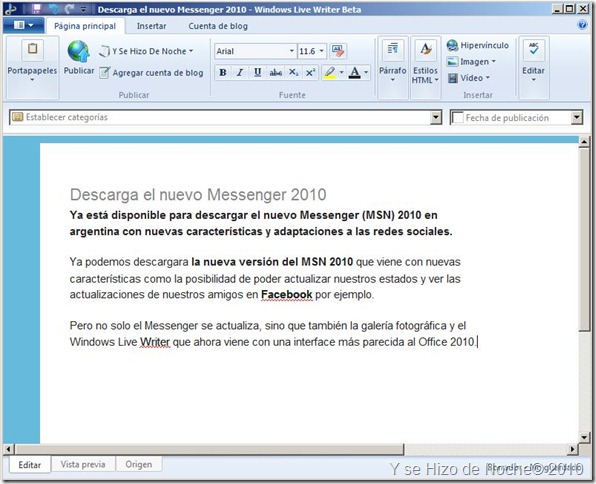 WIndows Live Writer 2010