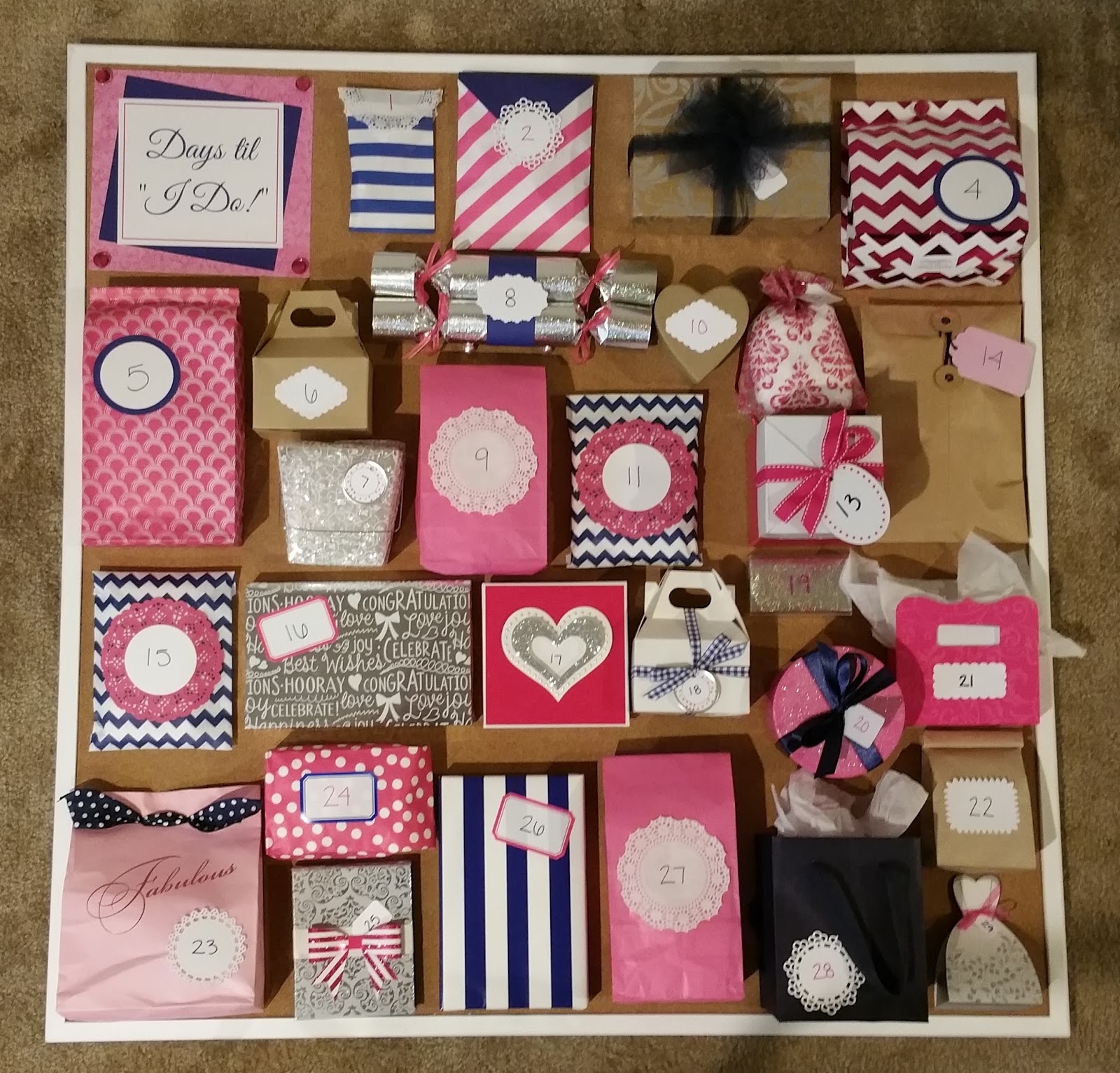 Pink Crafter: My Sister's Wedding Advent Calendar