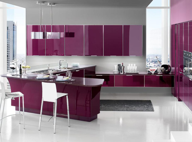 RumahKu SyurgaKu Dekorasi  Kabinet Dapur  Berwarna Purple