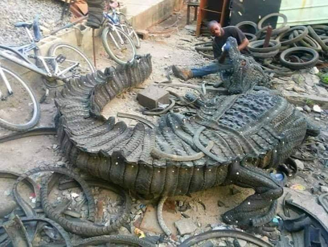 This guy makes amazing works of art out of discarded tires