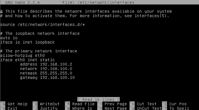 konfigurasi network interfaces di debian