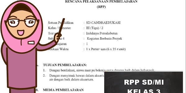 RPP Kurikulum 2013 Kelas 3 Tema 6 Subtema 4 Pembelajaran 1 - 6