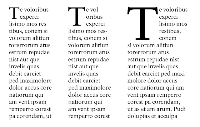 Larger letter sizes in paragraphs