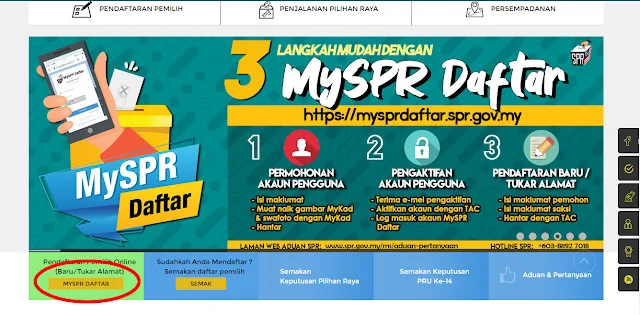 Cara Daftar Mengundi Online Terbaru Menggunakan MySPR Daftar