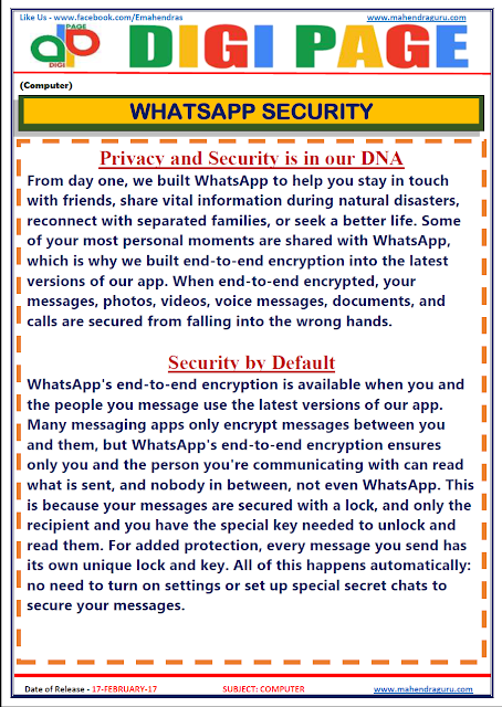    DP |  WHATSAPP SECURITY  | 17 - FEB - 17