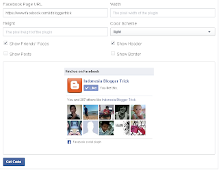 Setting Facebook like box di Blogger