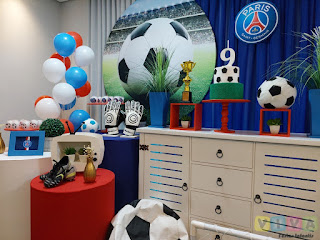 Decoração festa infantil PSG Paris Saint-Germain