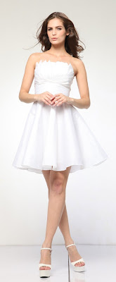 PLEATED ELEGANT STRAPLESS SHORT COCKTAIL PROM DRESS