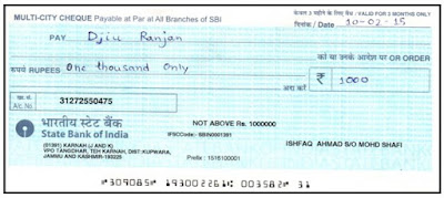 Cheque को हिंदी में क्या कहा जाता हैं?