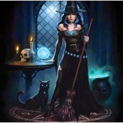 Resultado de imagem para a bruxa e seu animal, morcego, coruja, gato