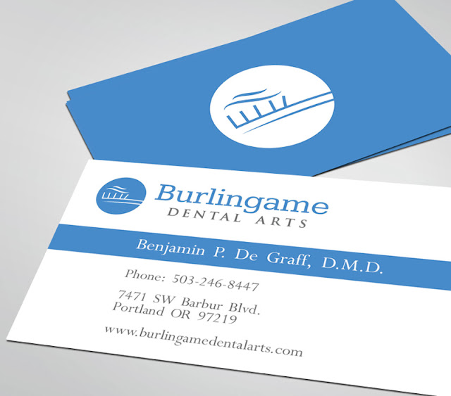 Burlingame Dental Arts business card designed by Skyberry Studio Seattle Washington
