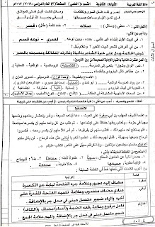 نموذج 3 لغة عربية - نماذج اختبارات ثالث ثانوي اليمن