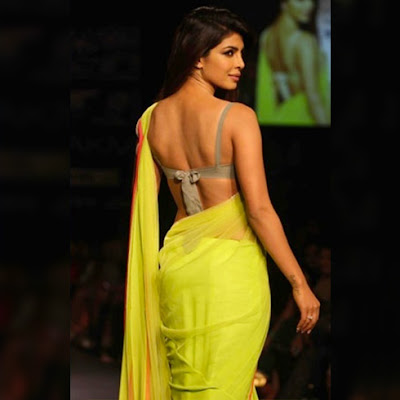 Priyanka Chopra backless blouse images.