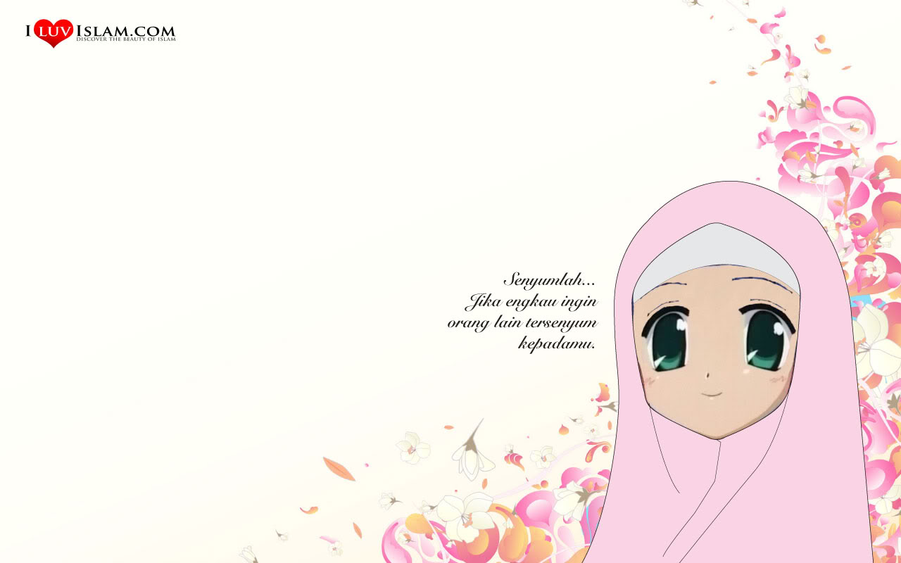 Gambar Kartun Muslimah Pink Design Kartun