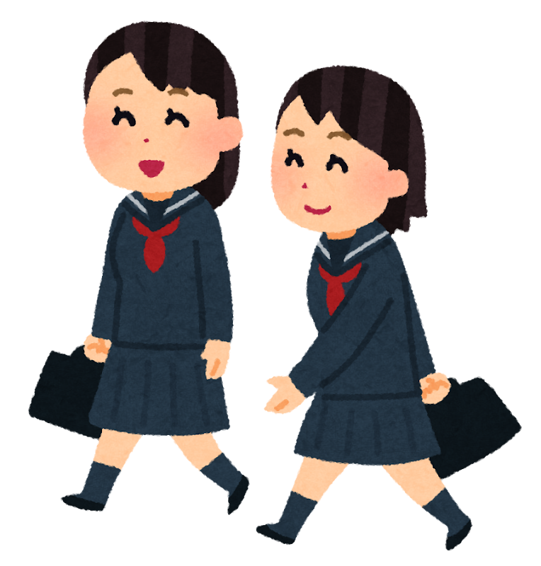 通学している女子学生のイラスト セーラー服 かわいいフリー素材集 いらすとや